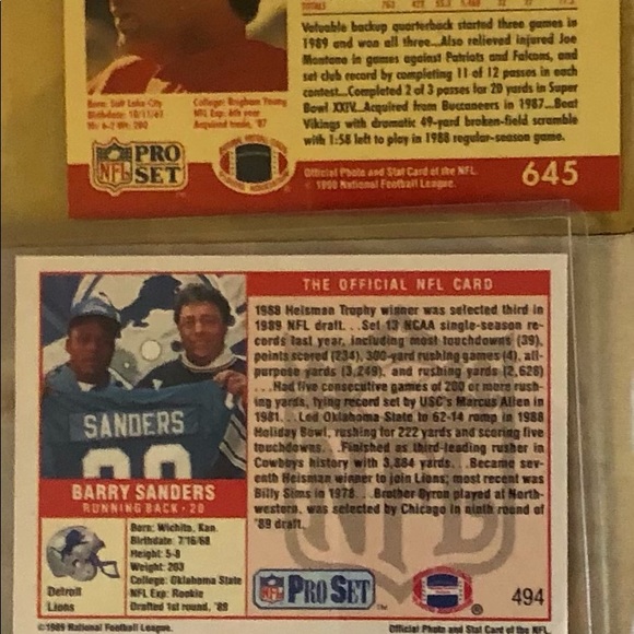 Group of 4 Barry Danders 494,O.J. Simpson 29, - Picture 6 of 6